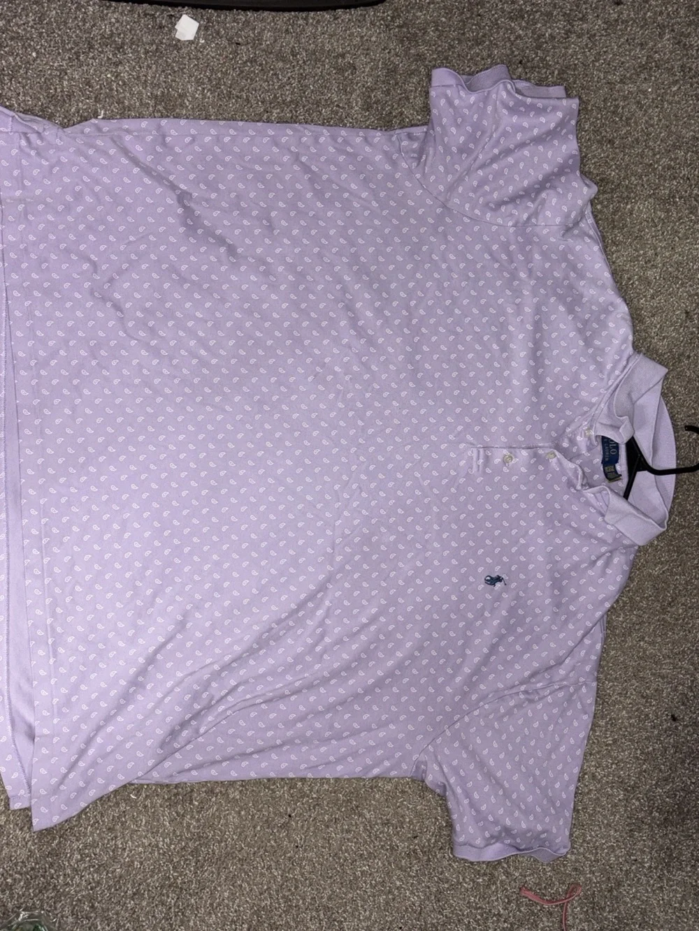 Ralph Lauren Men's Light Lavender Polo with Micro Pattern